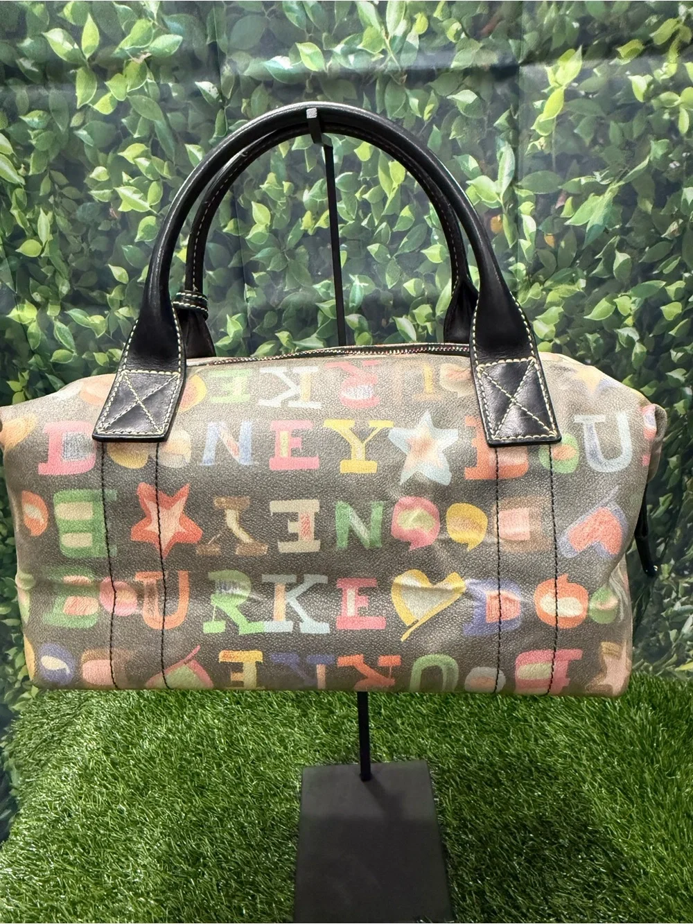 Dooney & Bourke Vintage Y2K Graffiti Doodle Print Barrel Satchel LQQK